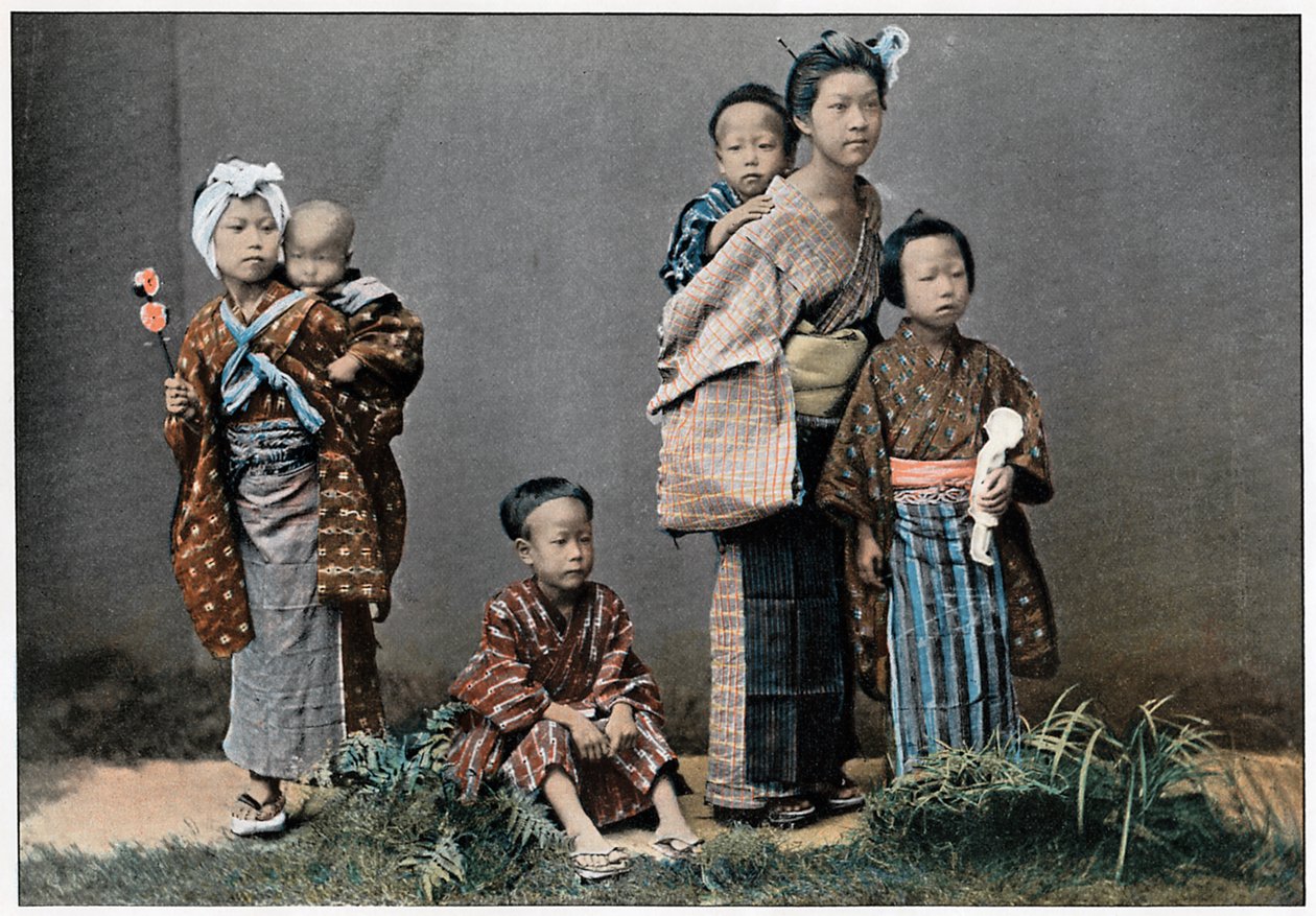 En grupp barn, c1890 av Unbekannt