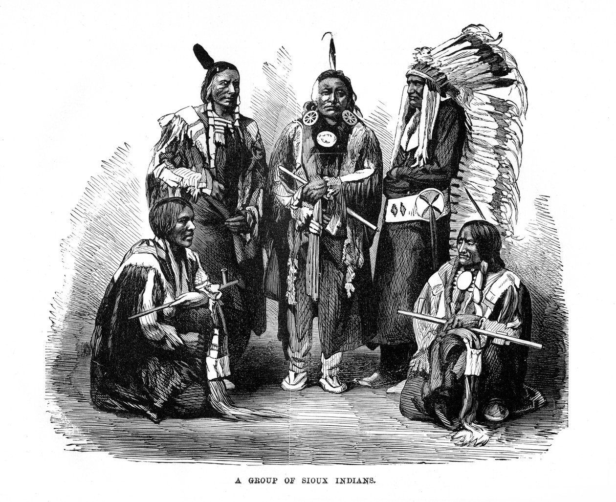En grupp Sioux-indianer, 1872 av Unbekannt