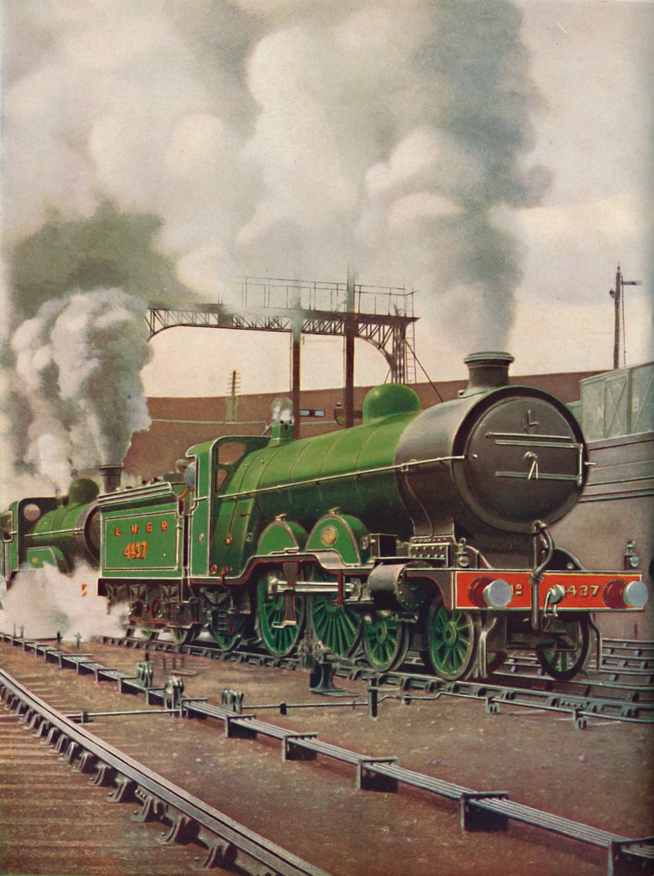 Ett tungt expresståg som lämnar Kings Cross, L.N.E.B., 1926 av Unbekannt