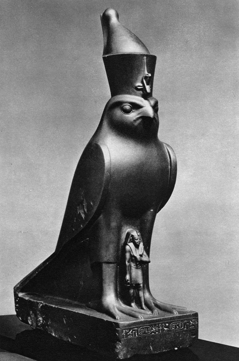 En Horusfalk med kung Nectanebo I 380 BC-362 BC, c370 BC 1936 av Unbekannt