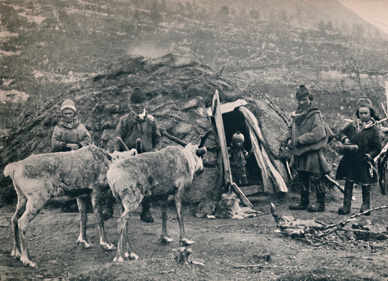 En lappfamilj, 1914. av Unbekannt