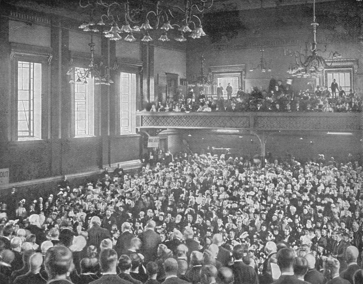 Ett majmöte, Exeter Hall, London, c1903 1903 av Unbekannt