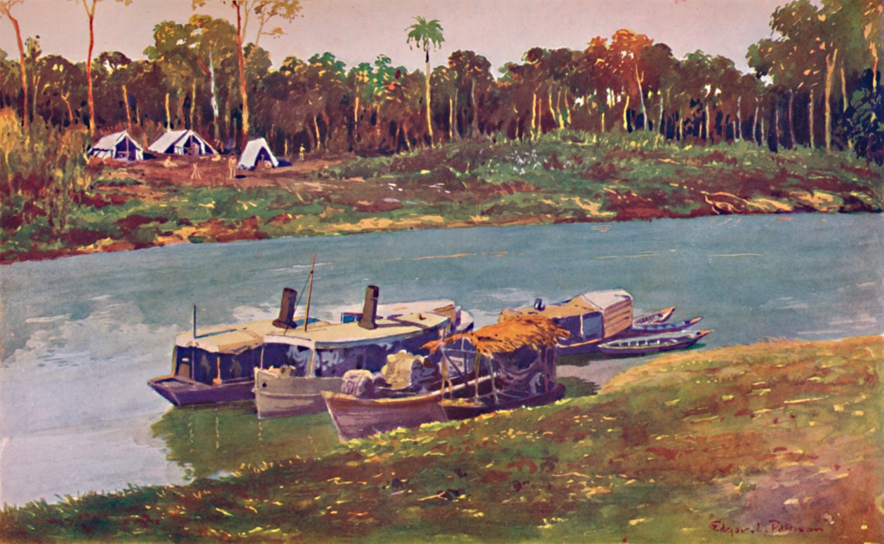 Ett militärläger på räckhåll för övre Amazonas, tre tusen miles från havet, 1914 av Unbekannt