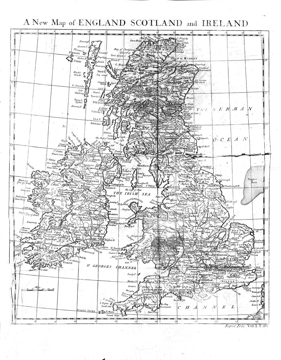 En ny karta över England, Skottland och Wales, 1800-talet av Unbekannt