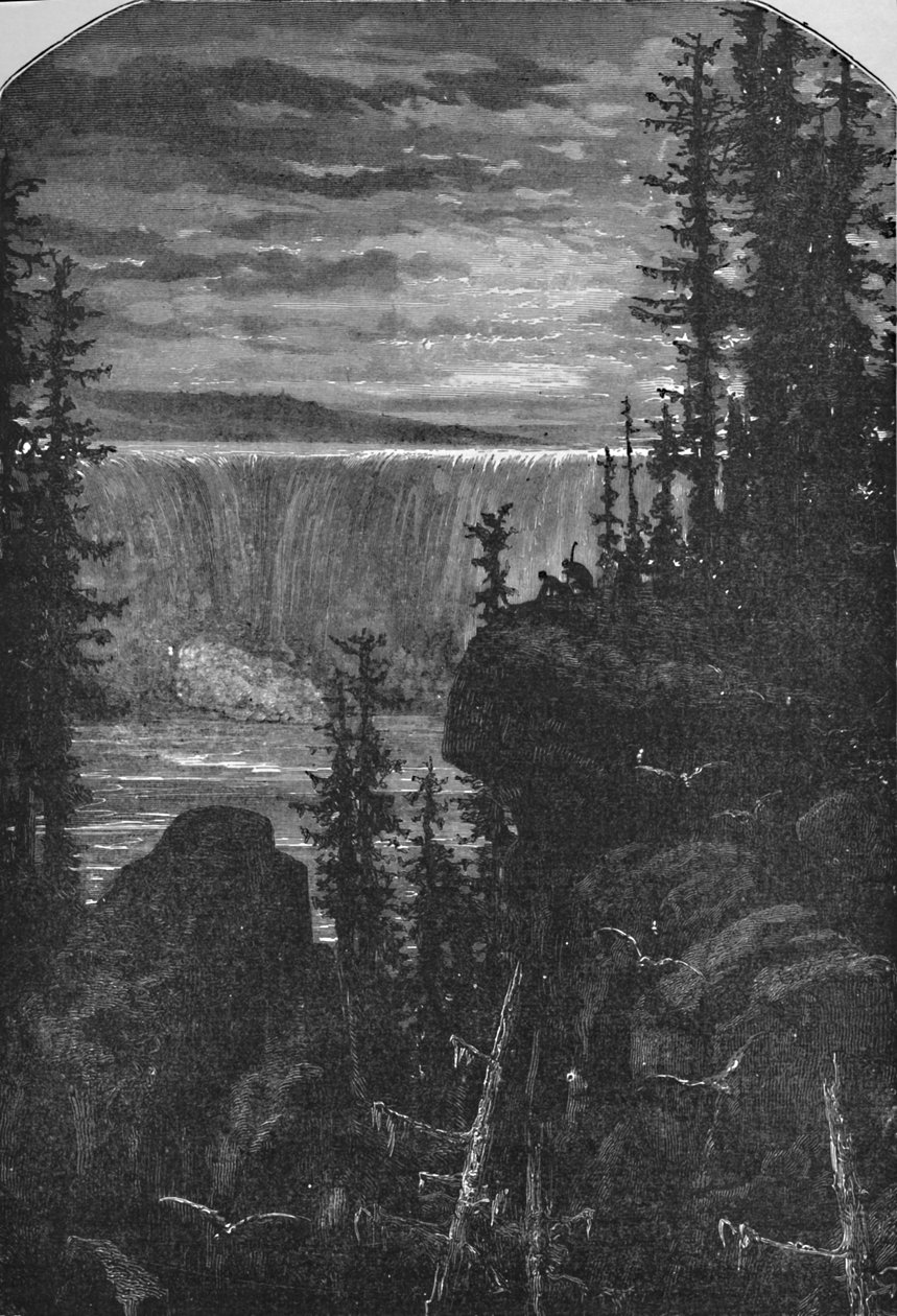 En nattvy över Niagara i gammal tid, 1883 av Unbekannt