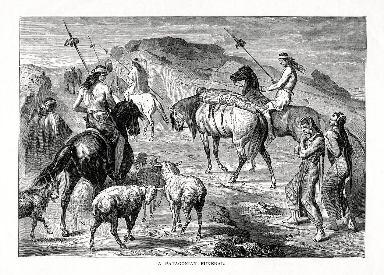 En patagonisk begravning, 1877 av Unbekannt