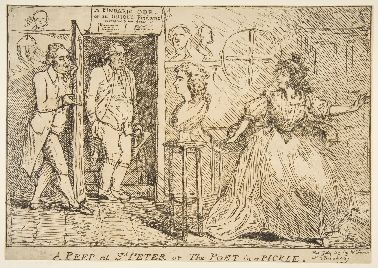 En titt på St. Peter eller Poeten i en pickle, 23 juli 1789. av Unbekannt