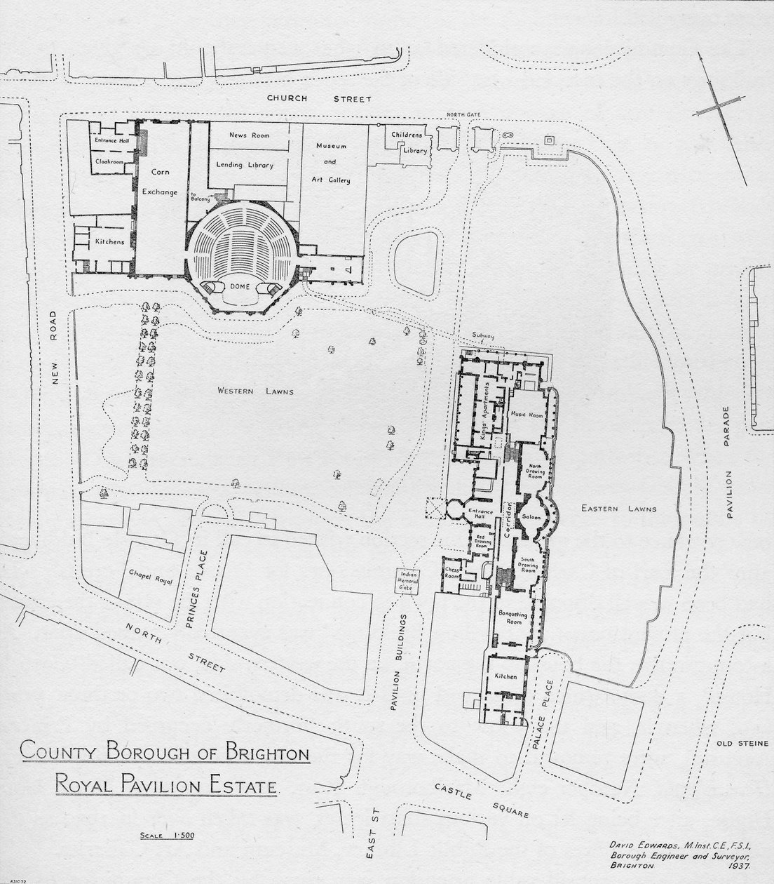 En plan över Pavilion Estate som det var 1937, 1939 av Unbekannt