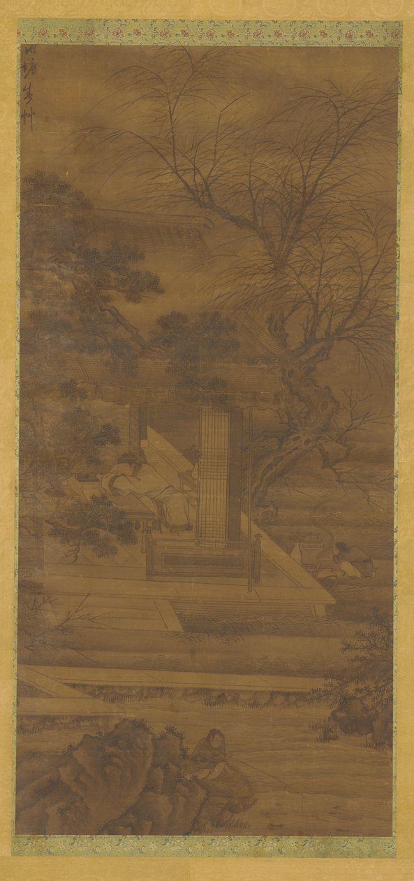 En poet som drömmer i sin paviljong vid floden, Ming- eller Qingdynastin, 1600-talet. av Unbekannt