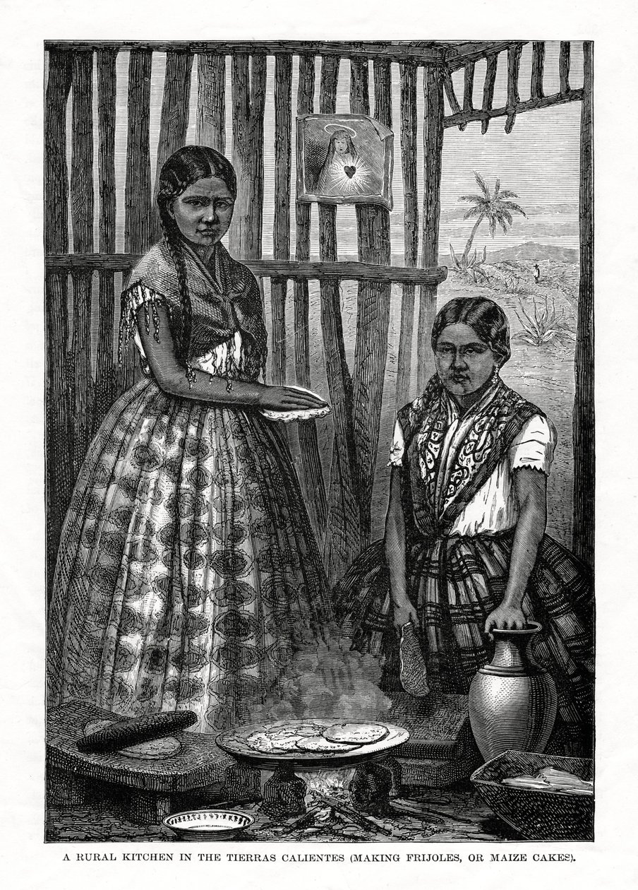 Ett lantligt kök i Tierras Calientes, Mexiko, 1877 av Unbekannt