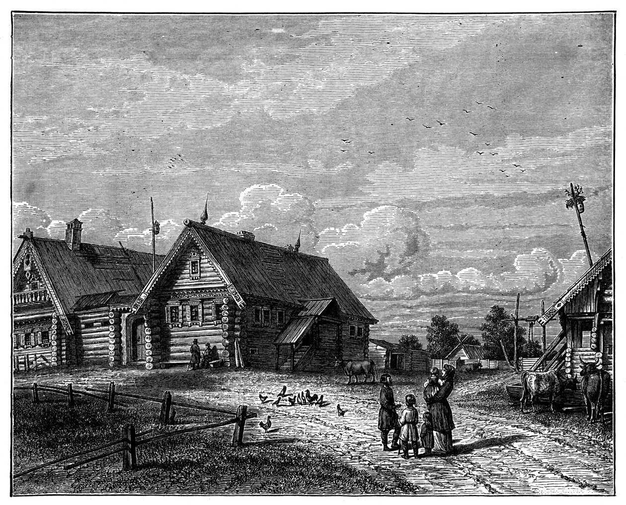 En rysk by i den södra jordbrukszonen, c1890 av Unbekannt