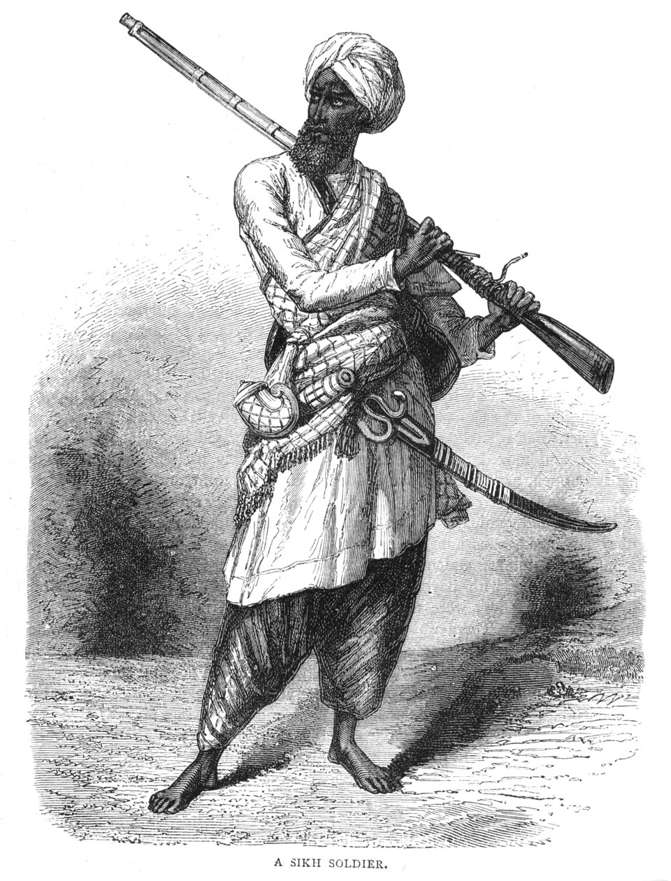 En sikhisk soldat, c1880 av Unbekannt