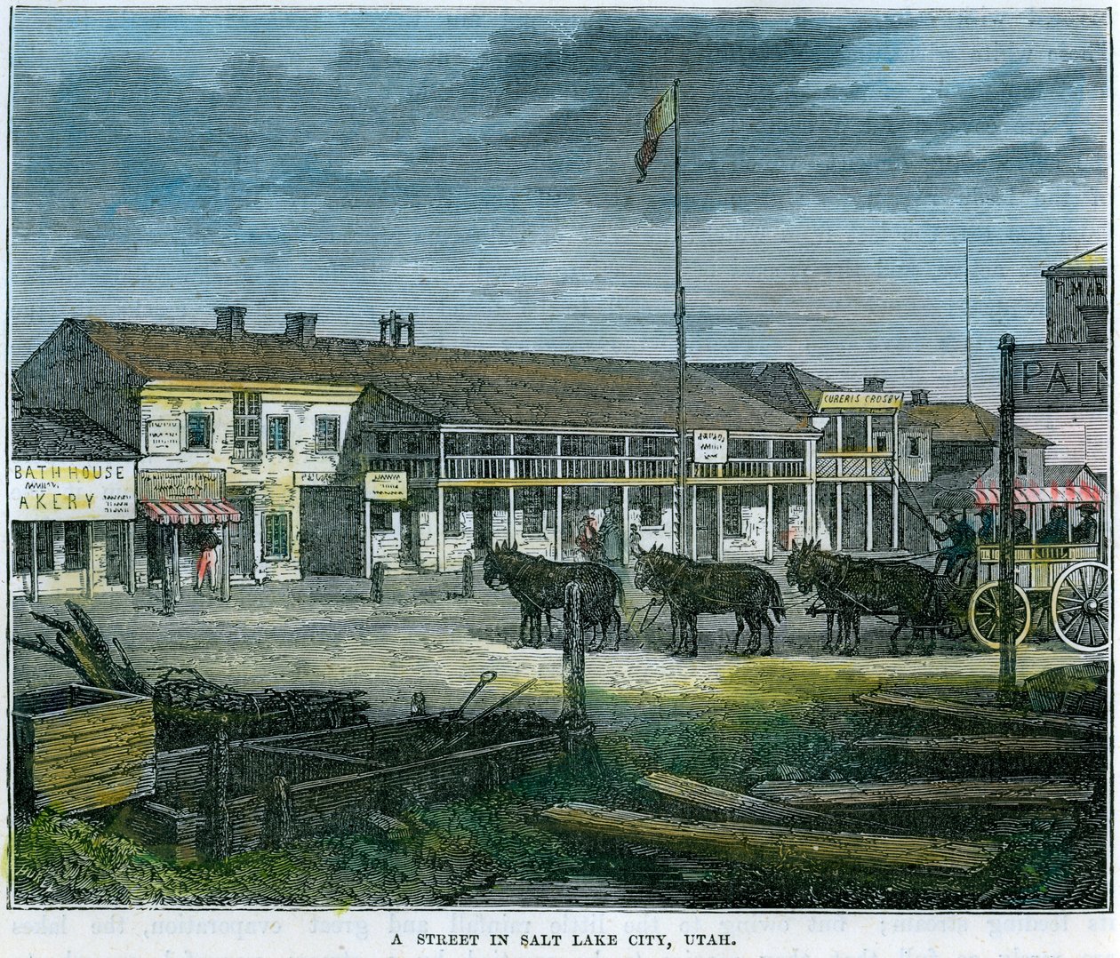 En gata i Salt Lake City, Utah, USA, c1880 av Unbekannt