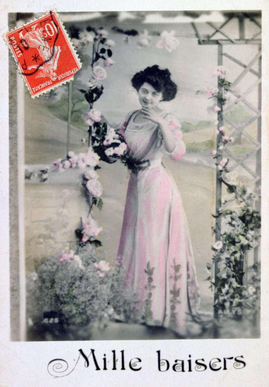 Tusen kyssar, franskt vykort, c1900 av Unbekannt