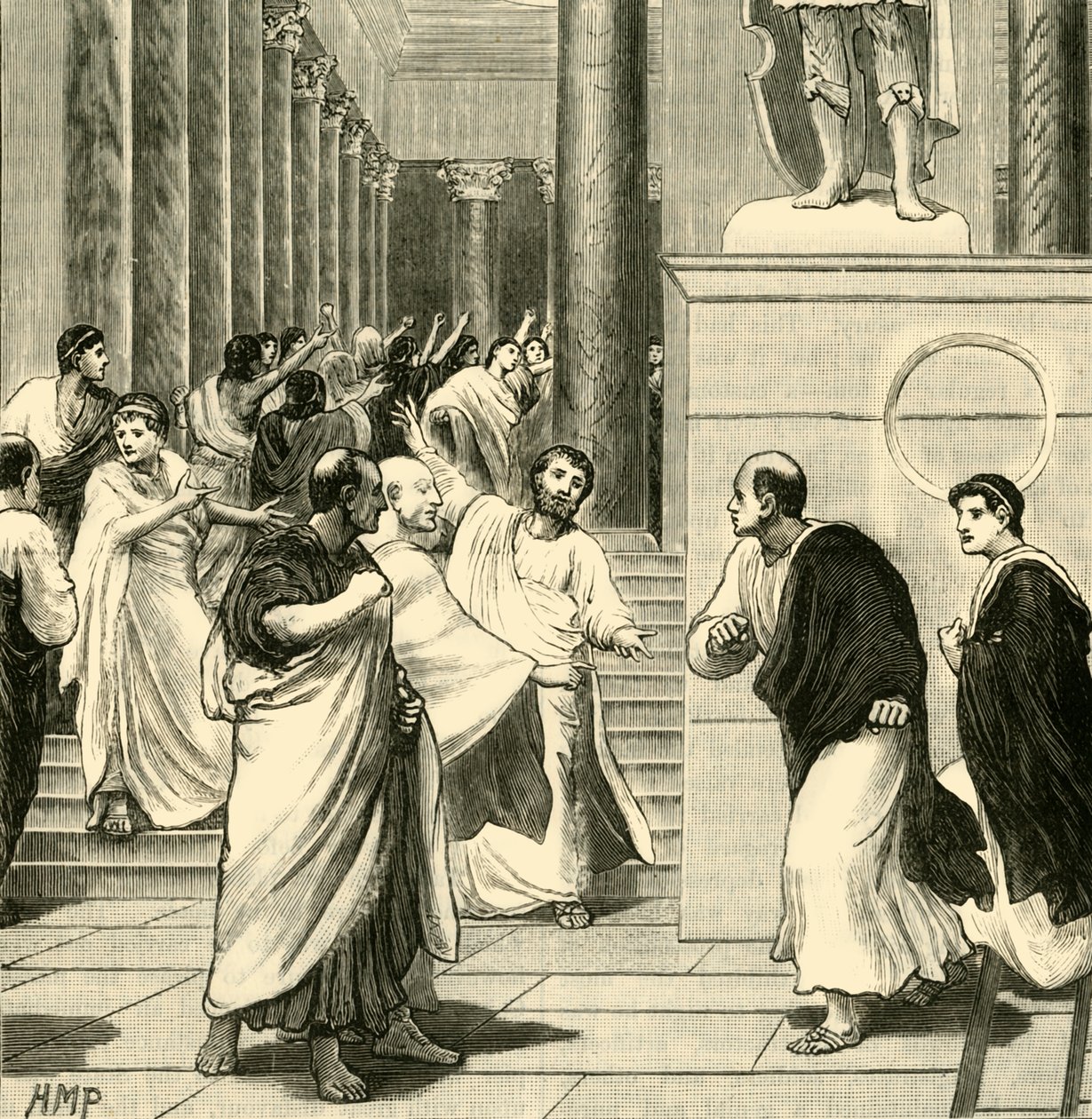 Ett tumult i forumet i Rom, 1890. av Unbekannt