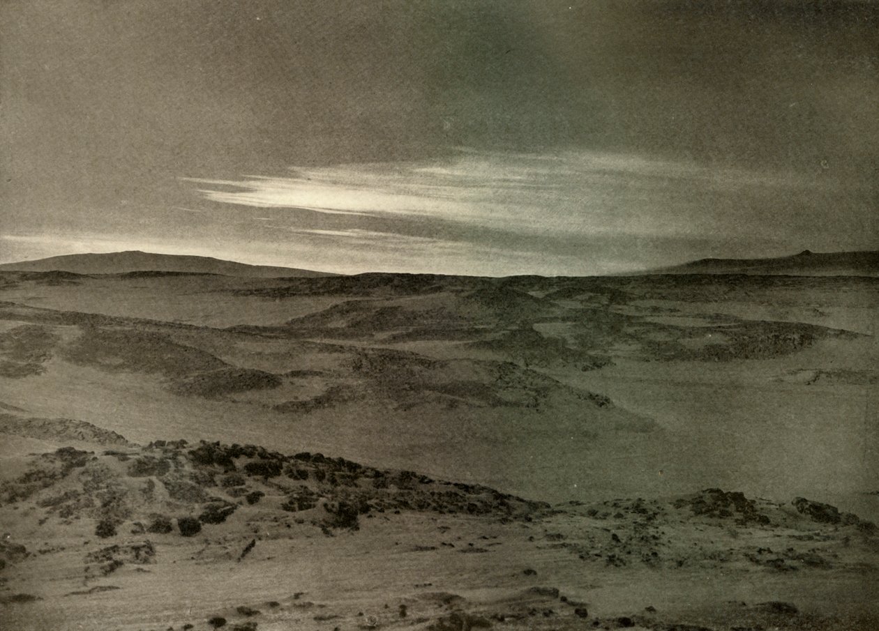 En utsikt norrut, mot den döende solen, i mars c1908, 1909. av Unbekannt