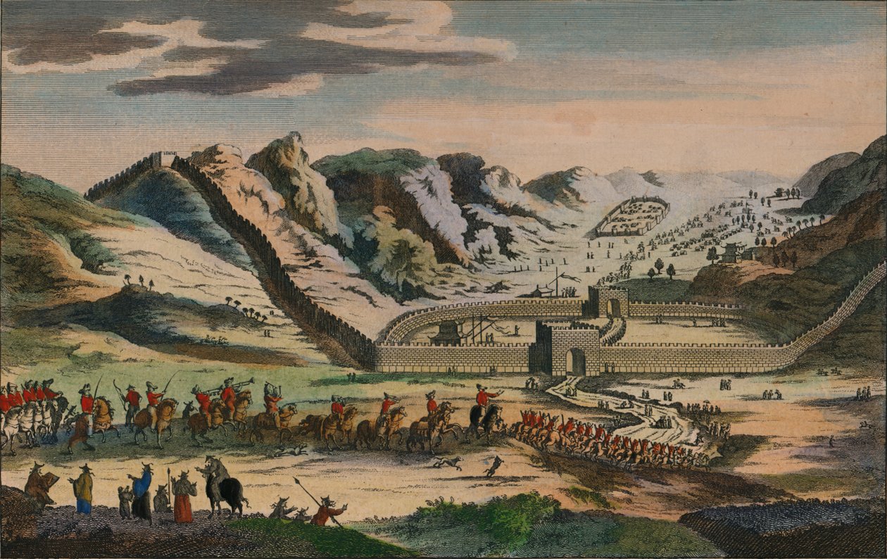 En vy över den berömda kinesiska muren, 1782 av Unbekannt
