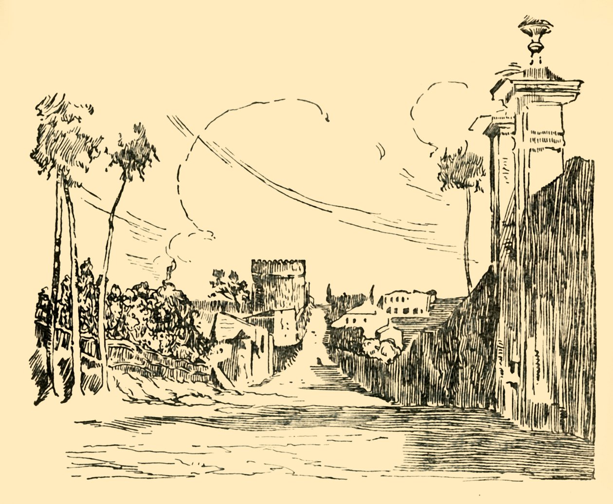 En utsikt över Appian Way som den är idag, c1930. av Unbekannt
