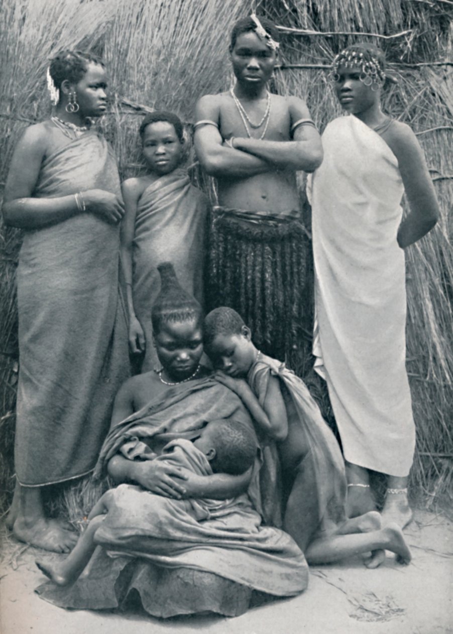 En Zulu familjegrupp, 1912 av Unbekannt