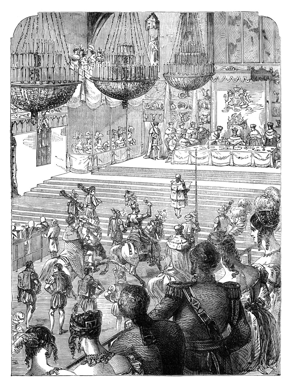 En bankett i Westminster Hall för att fira kröningen av kung George IV, 1821 c1895 av Unbekannt