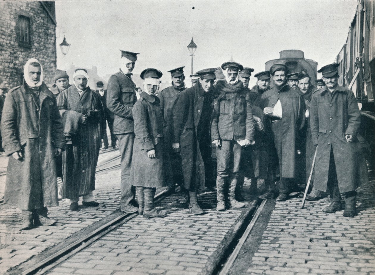 Ett parti Neuve Chapelle skadades på en fransk järnvägsstation, 1915 av Unbekannt