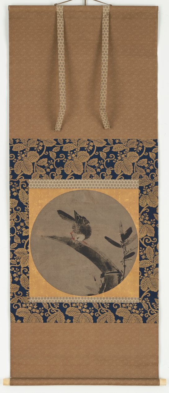 En fågel på en bambustubbe, Momoyama-perioden, 1568-1615. av Unbekannt