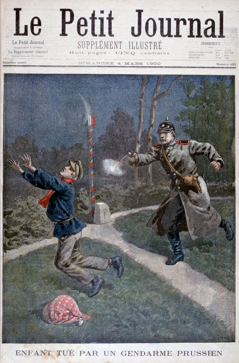 En pojke skjuten av en preussisk gendarm som flyr från en kriminalvårdsanstalt, 1900 av Unbekannt