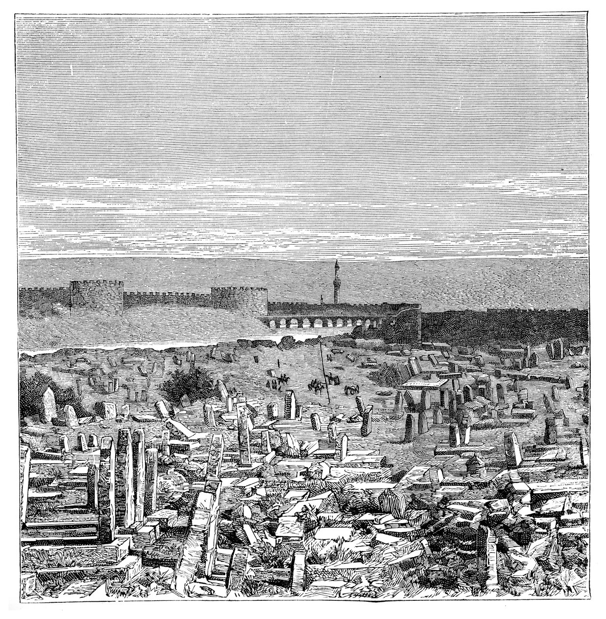 En bro över floden Tigris, Diyarbakir, Turkiet, 1895 av Unbekannt