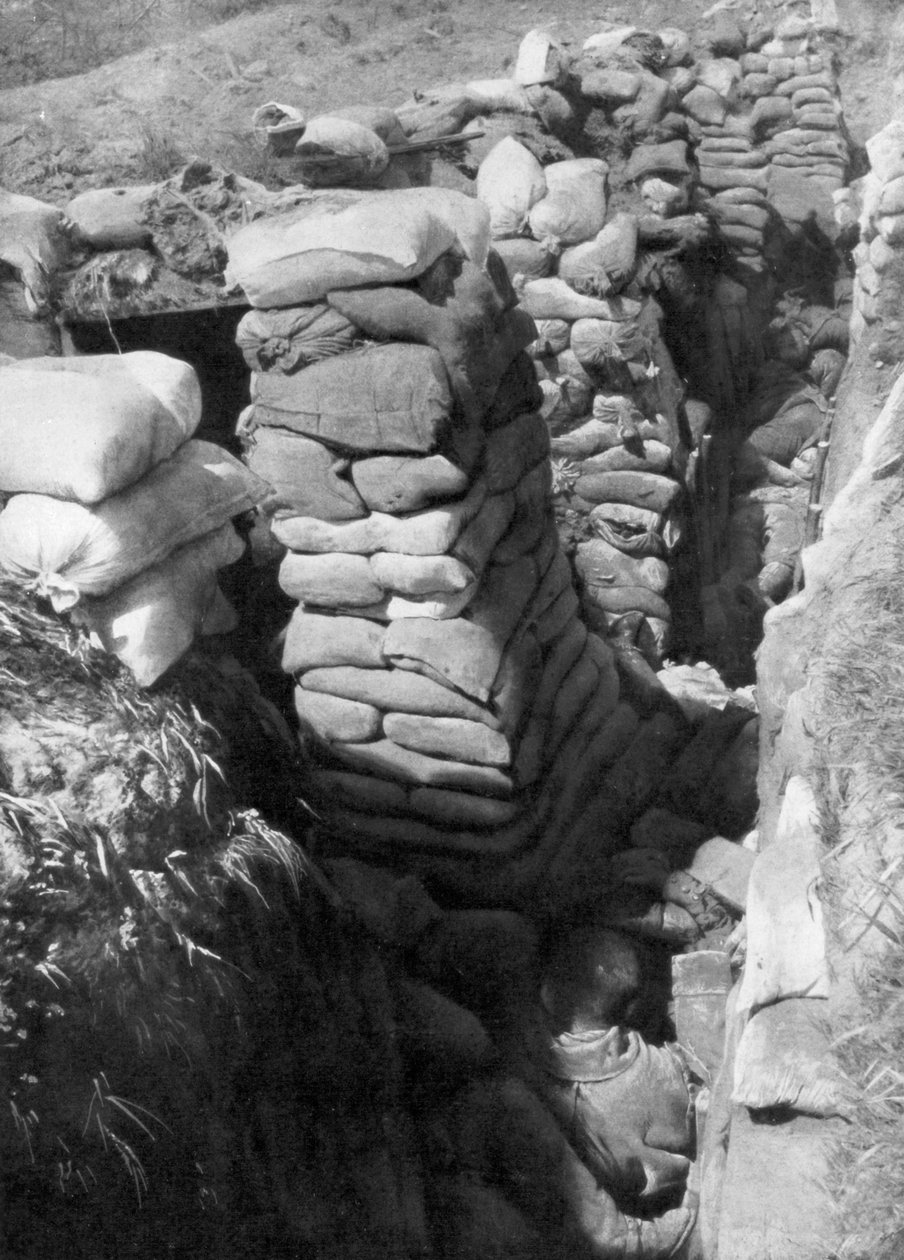 Ett tillfångat tyskt skyttegravs- och bunkersystem, Souchez, Artois, Frankrike, 1 juni 1915, 1926 av Unbekannt