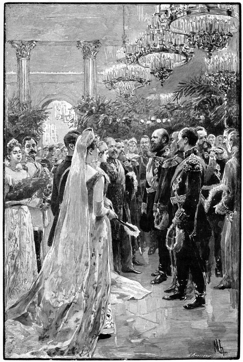 En domstolsbal i Vinterpalatset, St Petersburg, Ryssland, 1892 av Unbekannt