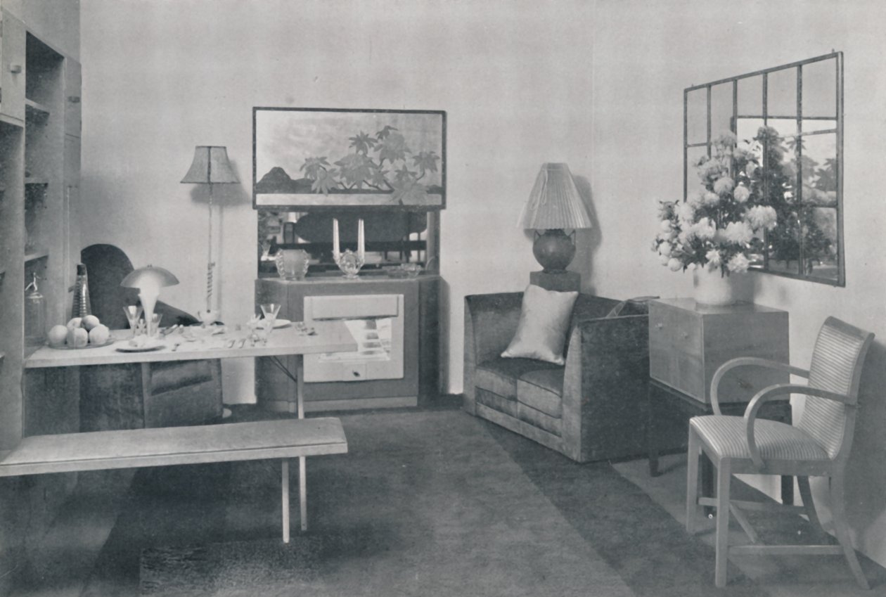 En matsal och vardagsrum, 1942. av Unbekannt