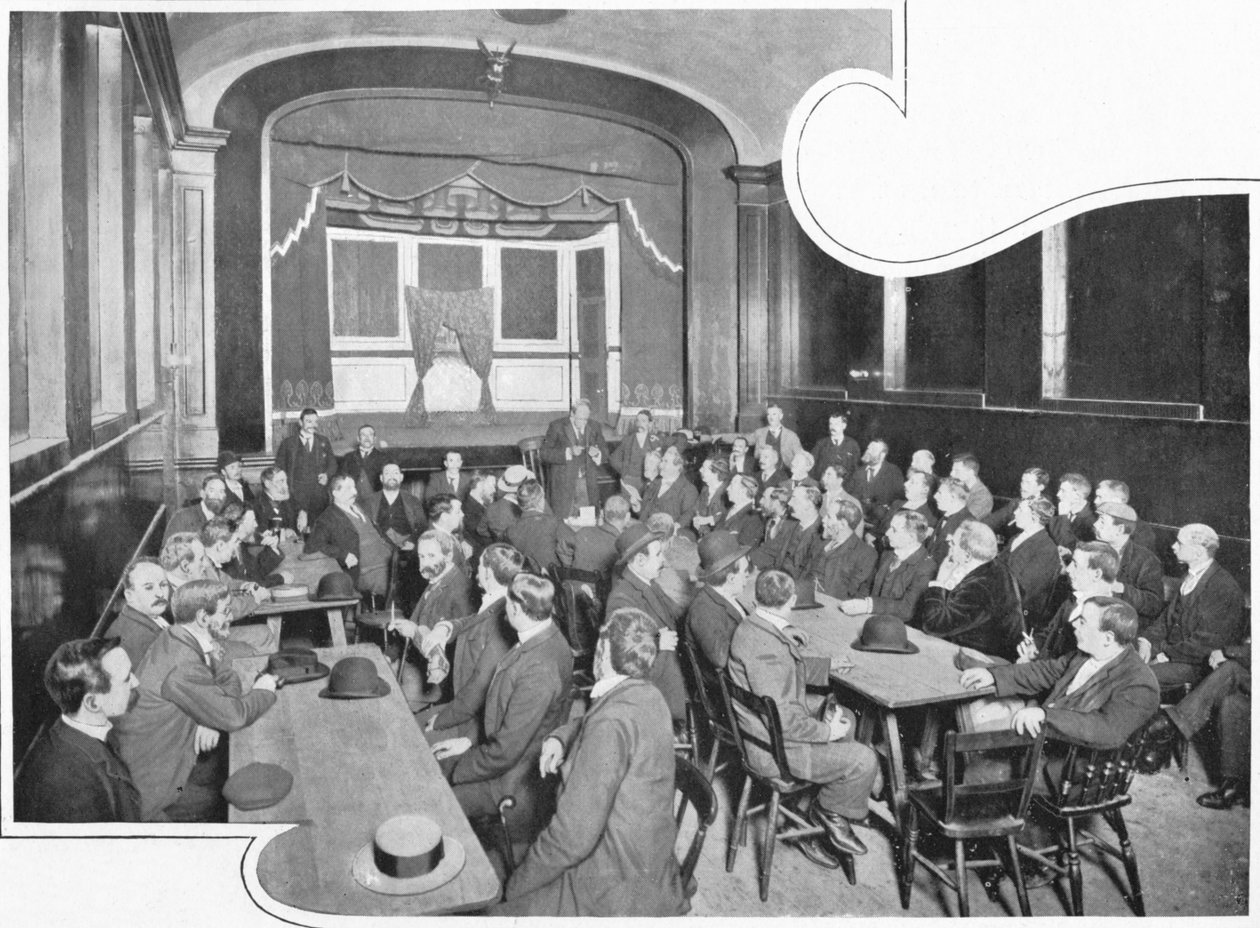 En diskussion på Eleusis Club, London, c1903 1903 av Unbekannt