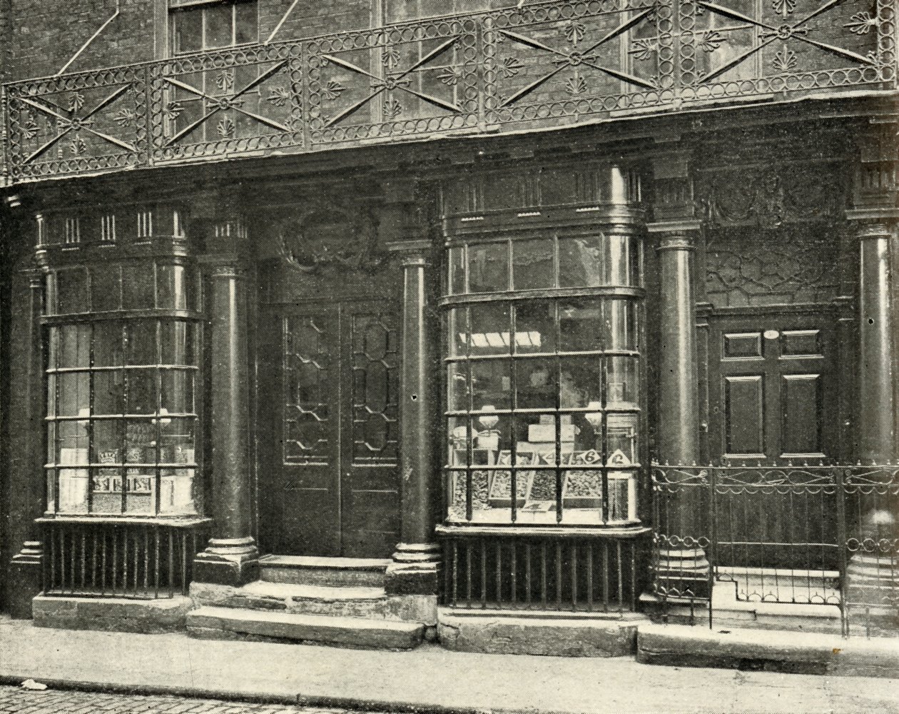 En fin butik i Artillery Row, Houndsditch, London, under senare hälften av 1700-talet, av Unbekannt