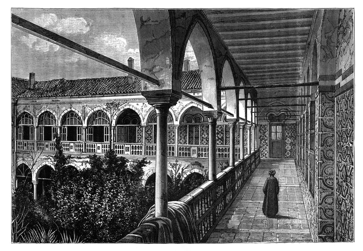 Ett galleri i palatset i Constantine, Algeriet, c1890 av Unbekannt