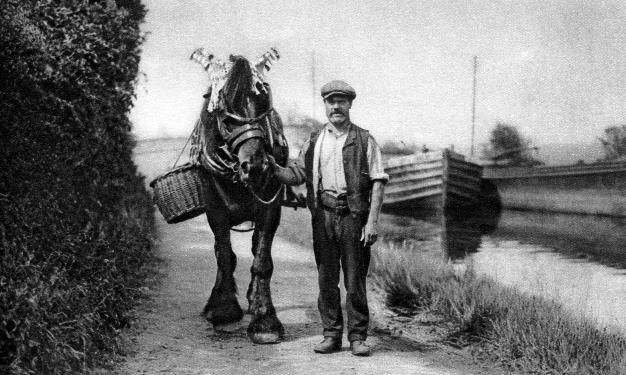 En häst som drar en kanalpråm, 1926-1927 av Unbekannt