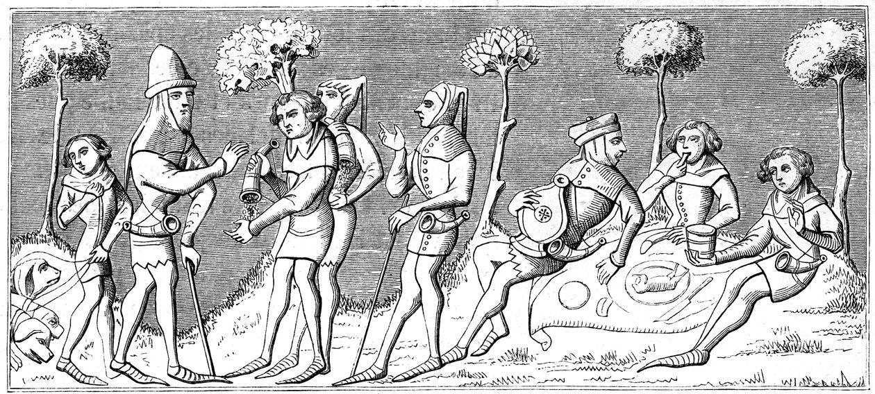 Ett jaktlag samlas, 1849 av Unbekannt