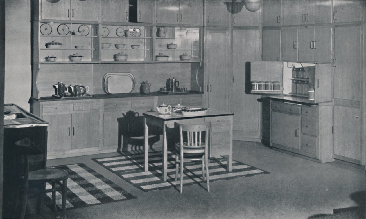 Ett kök arrangerat och utrustat av Heal & Son, Ltd. i London, 1942 av Unbekannt