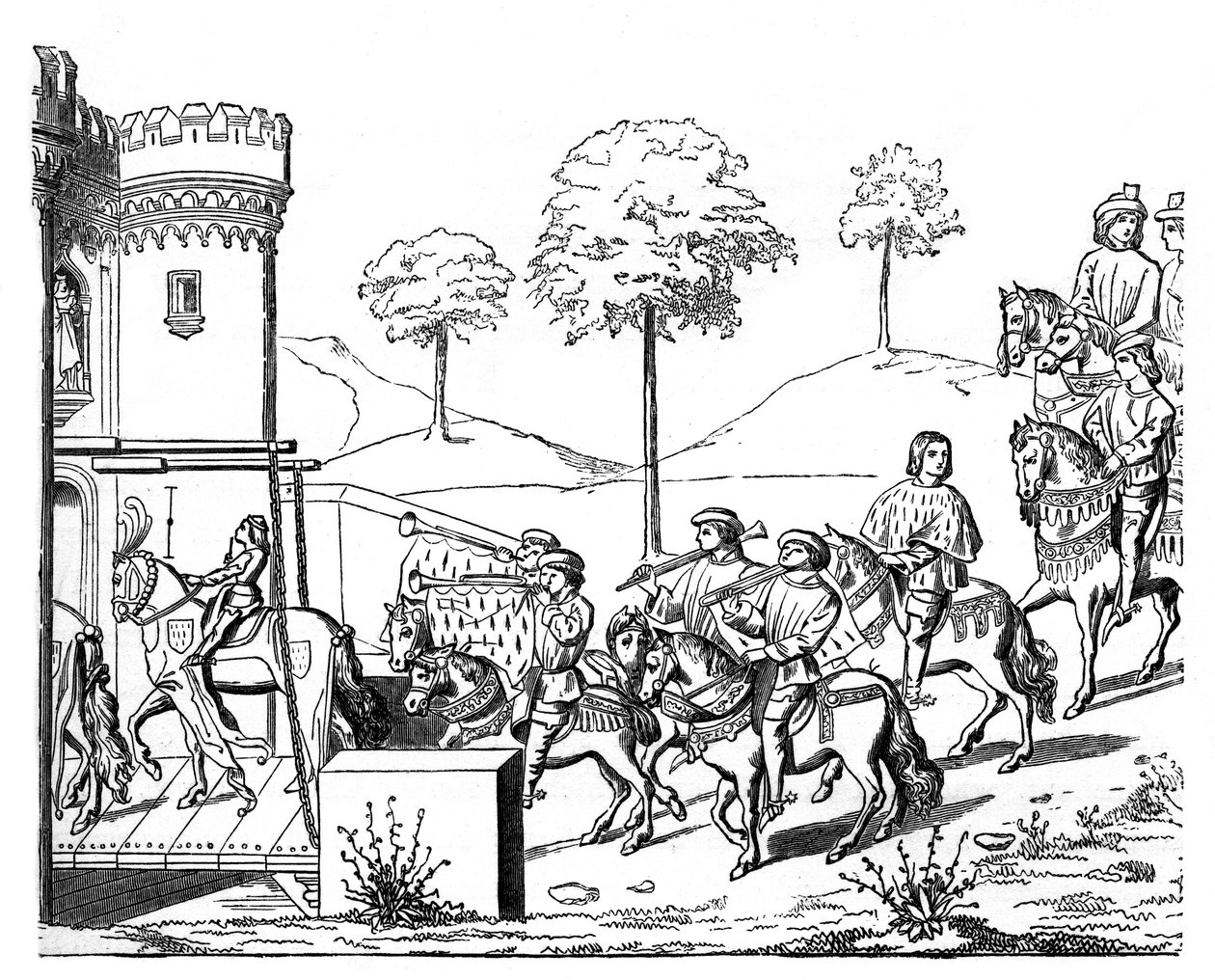 En riddare på väg in i listorna, c1460-1465, 1870 av Unbekannt