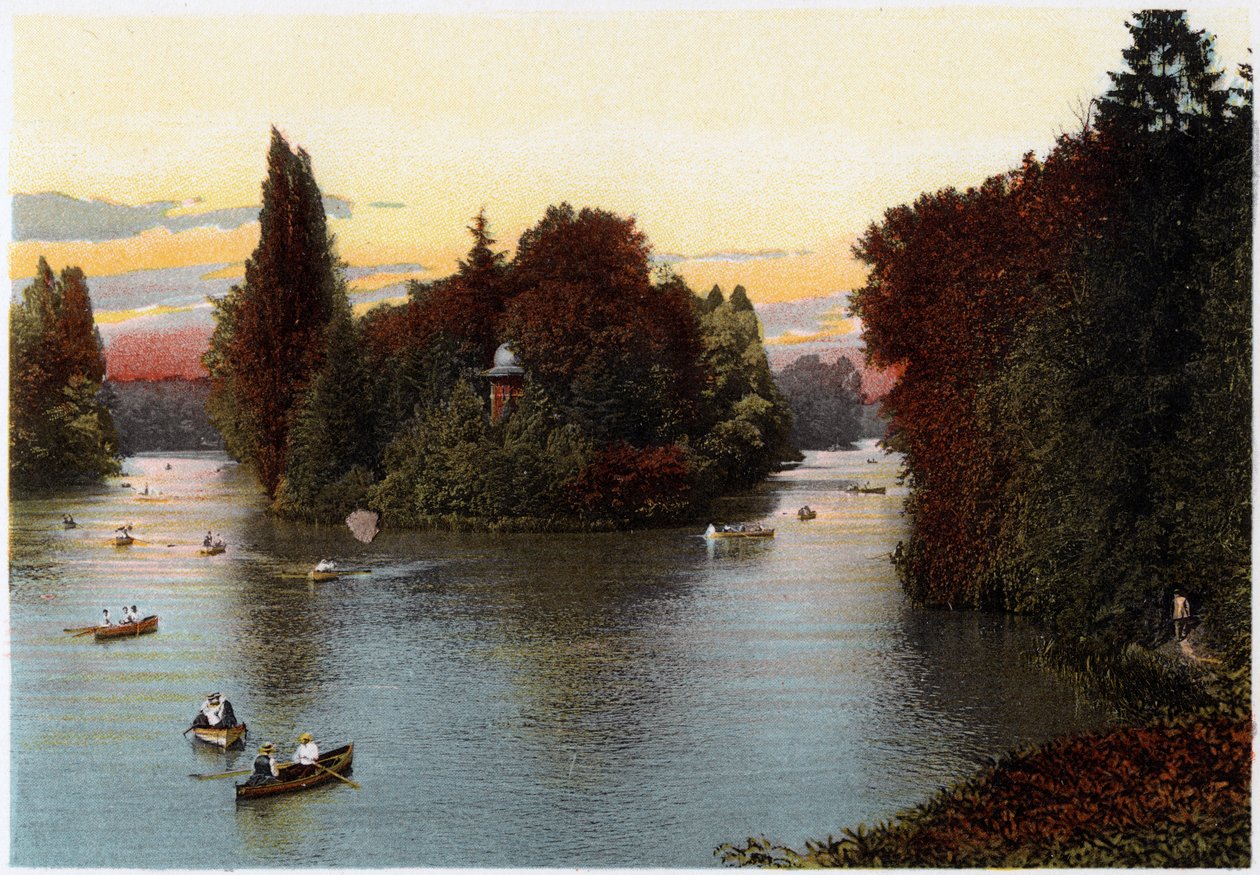 En sjö i Bois de Boulogne, Paris, c1900 av Unbekannt
