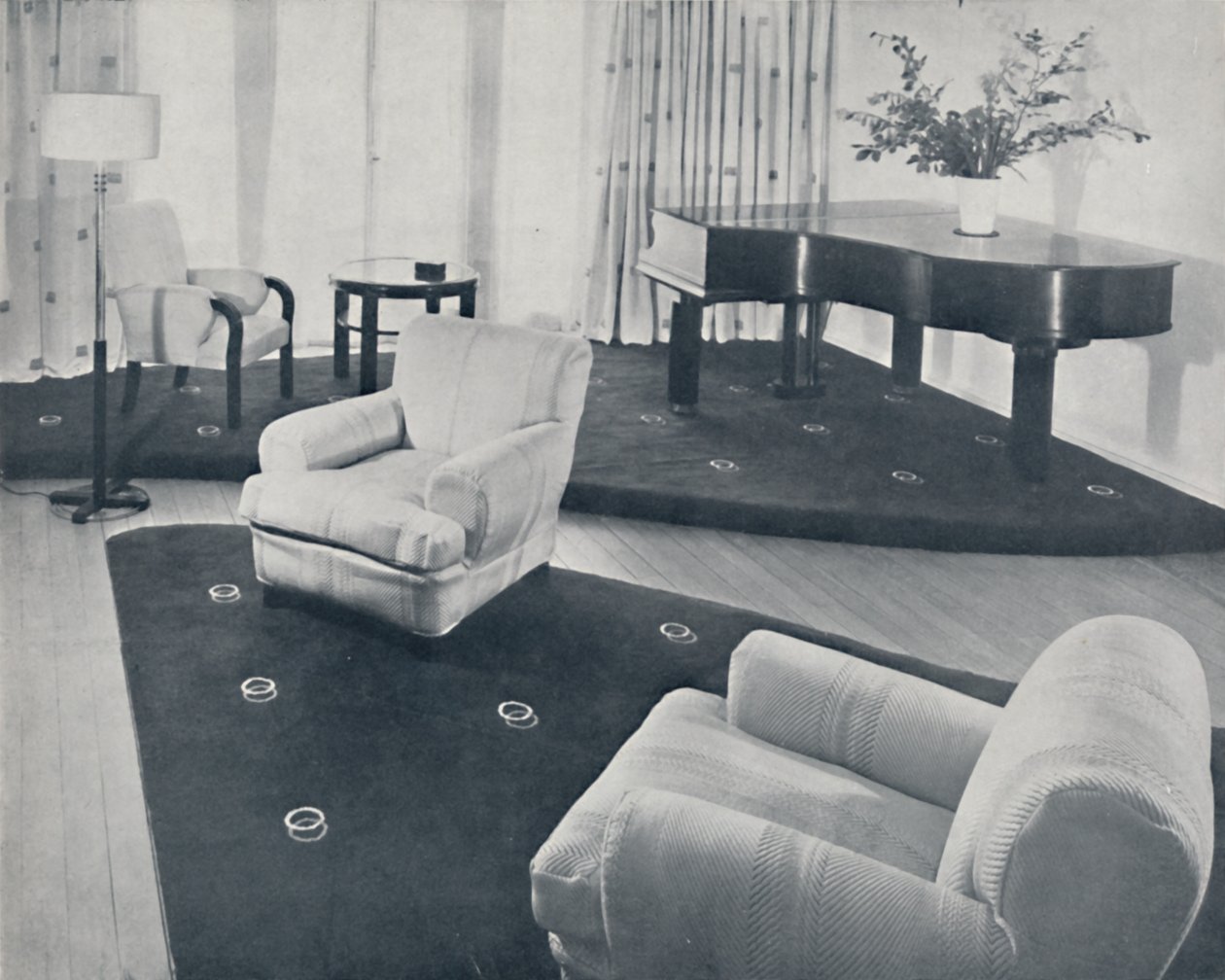 En lounge, designad och utförd av Ian Henderson & Co., London, 1935 av Unbekannt
