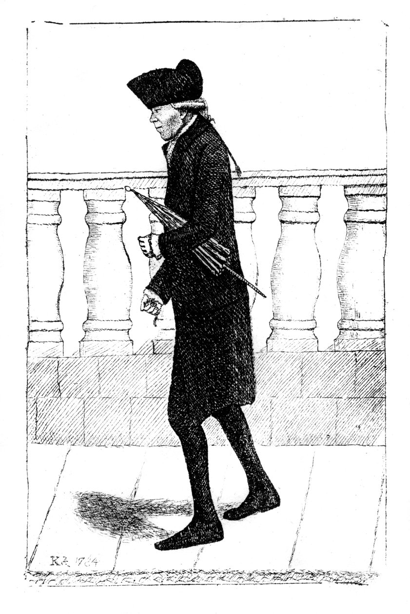 En man som går med ett paraply under armen, 1784 av Unbekannt