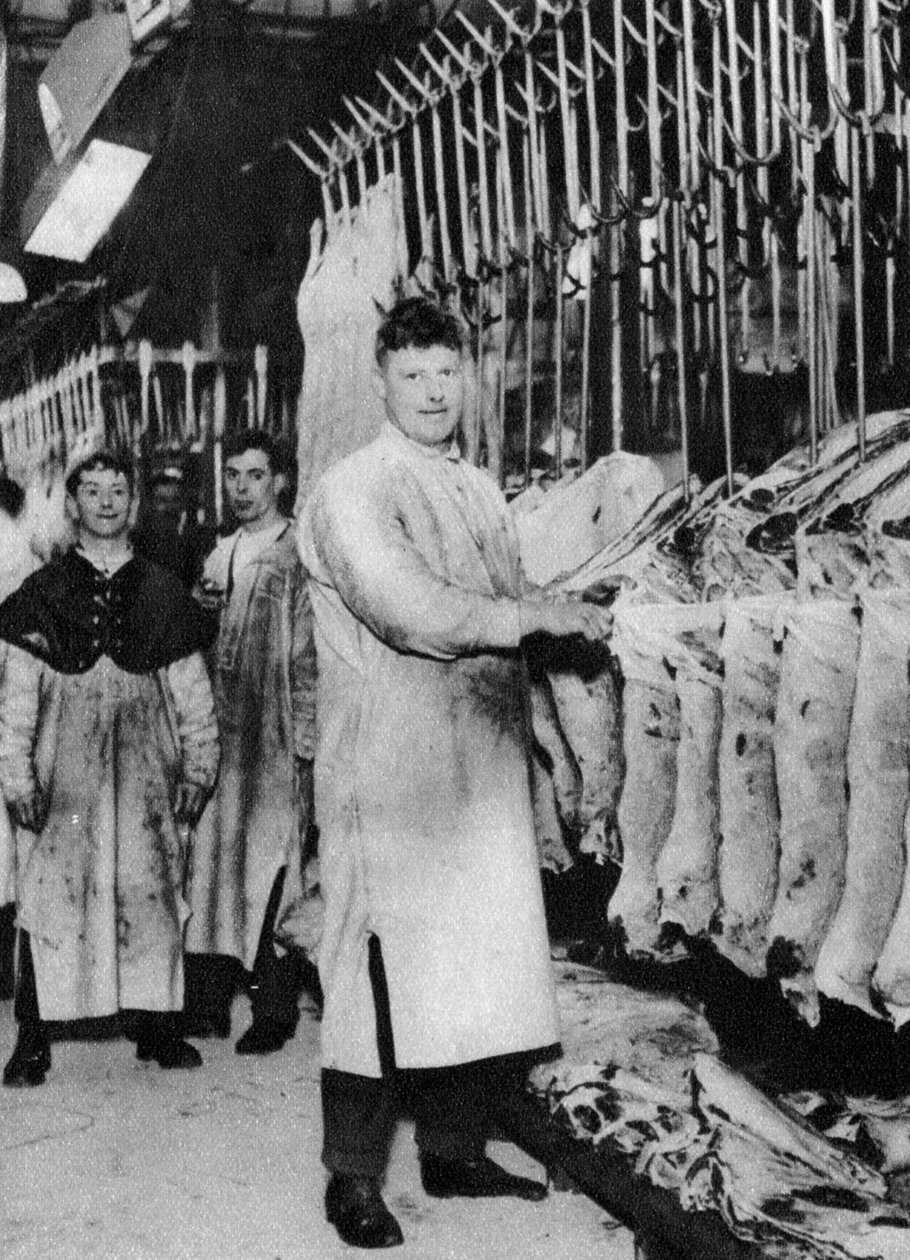 En köttportier, Smithfield Market, London, 1926-1927 av Unbekannt