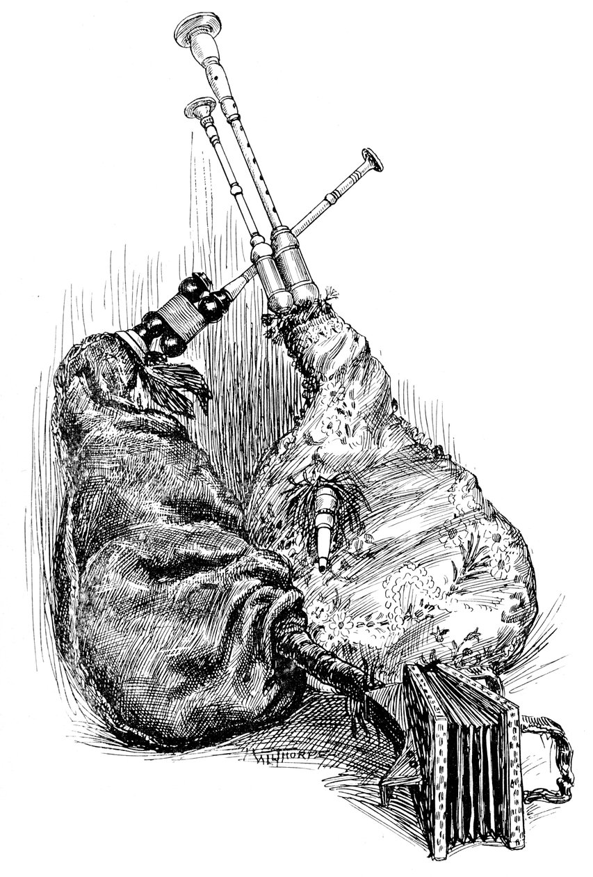 En musett och en cornemuse, 1901 av Unbekannt