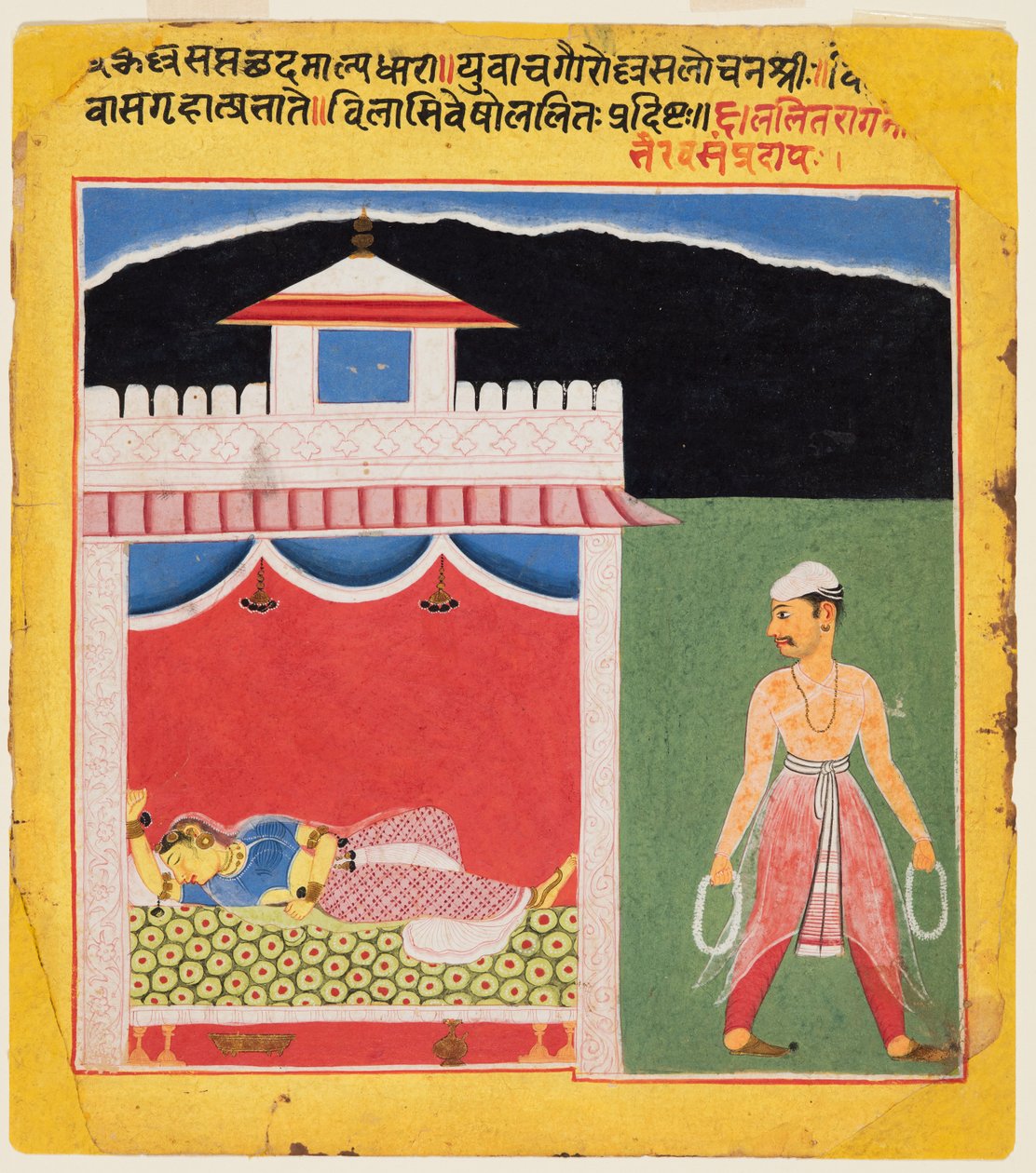 En sida från en Ragamala-serie: Lalita Ragini, ca. 1600. av Unbekannt