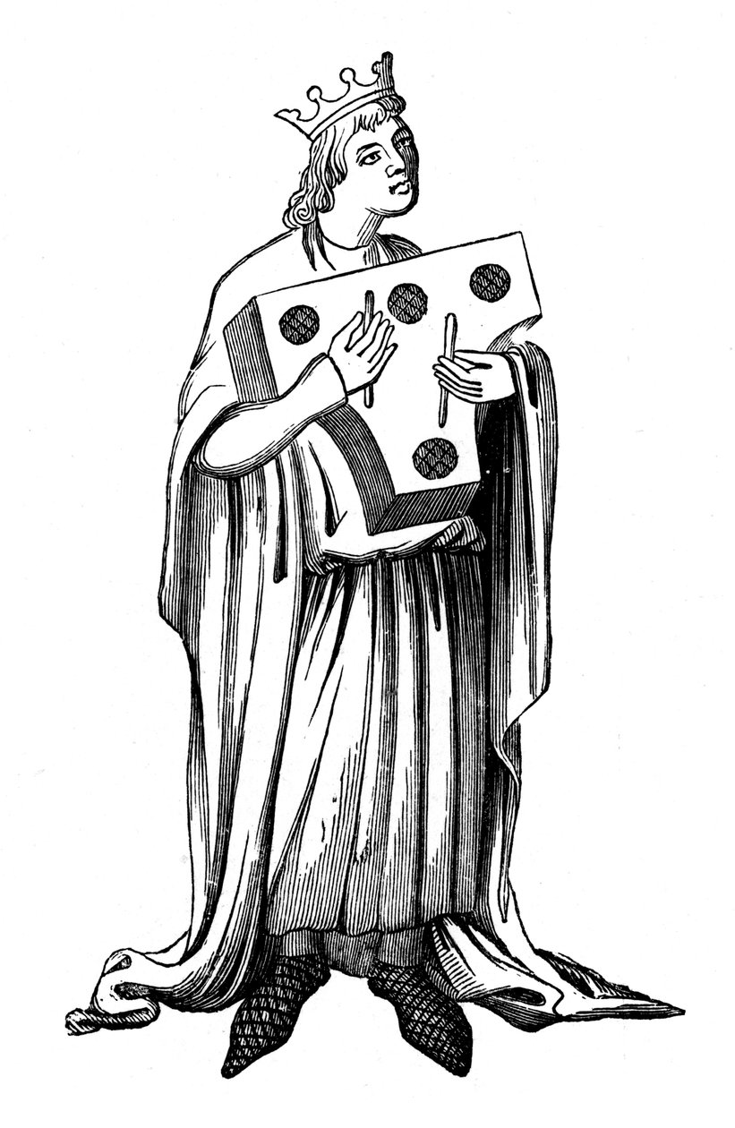 En artist på psalterionen, 1300-talet, 1870 av Unbekannt