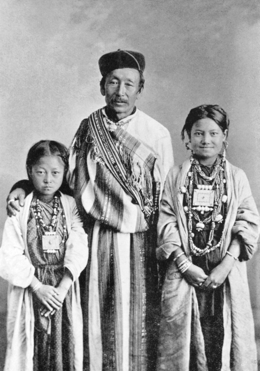 Ett porträtt av Lepchas, Västbengalen, Indien, c1910 av Unbekannt