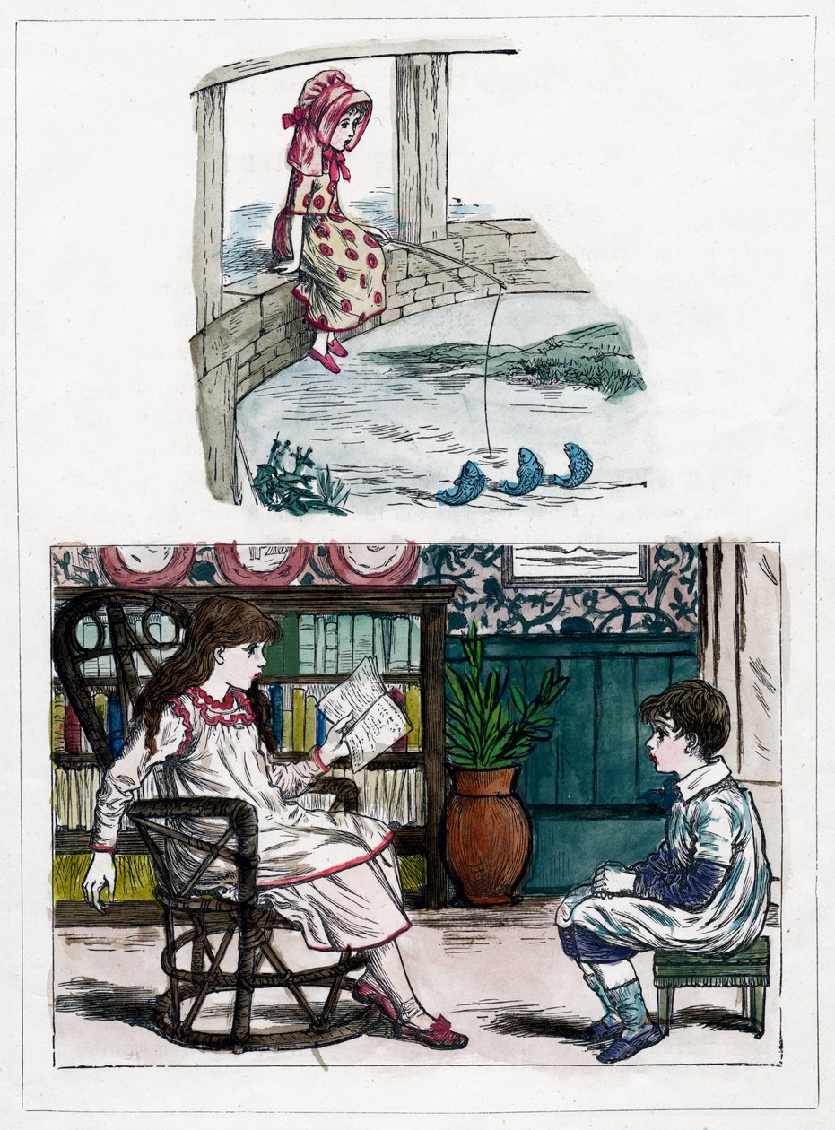 Ett tryck från The Little Folks Nature Painting Book av Kate Greenaway, c1880-talet av Unbekannt
