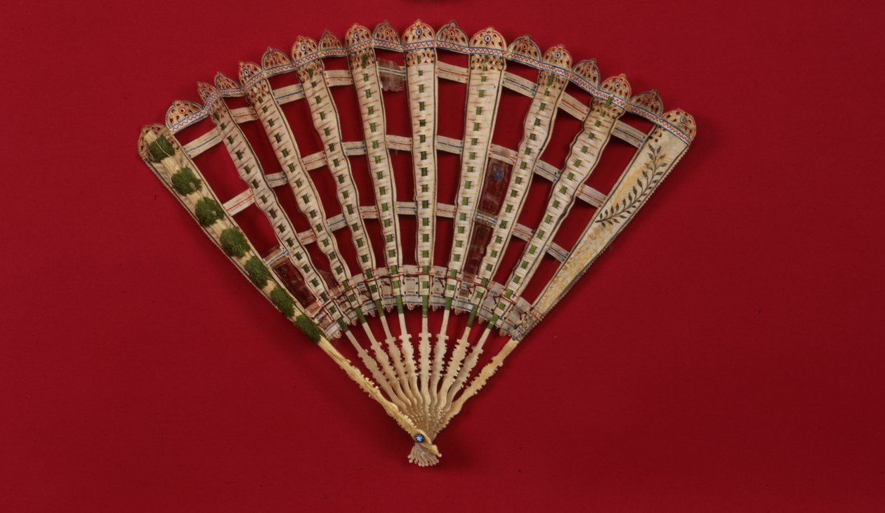 En sällsynt fläkt, franska eller engelska, ca 1580 (vellum & glimmer) av Unbekannt