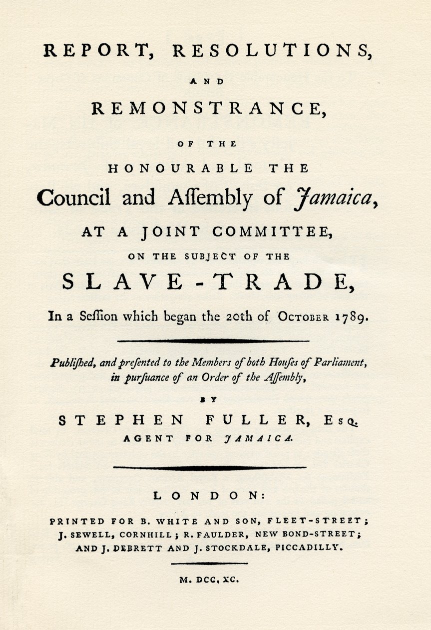 En remonstration av ämnet slavhandel, 1789 1965 av Unbekannt