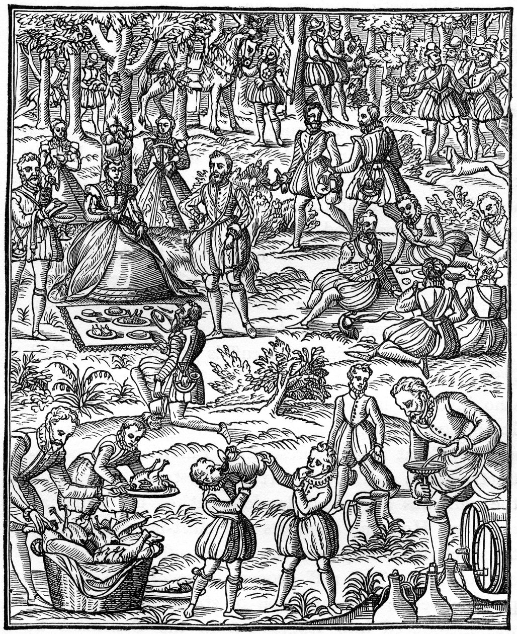 En kunglig picknick, 1575, 1910 av Unbekannt